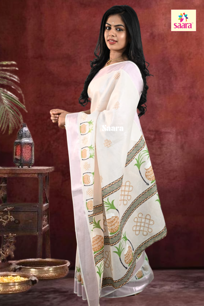 Pongal printed Saree |Trending Pongal Saree | Saree for womens |Saara Fashions